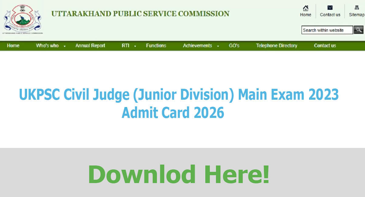 UKPSC Civil Judge Admit Card 2026